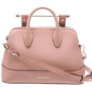 Strathberry Mini Dome Crossbody Bag in Blush Rose.